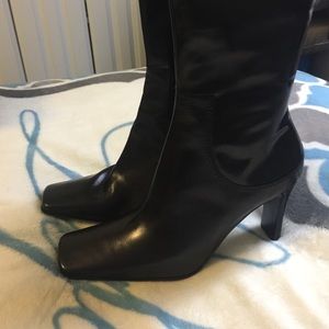 Black Leather Boots Size 9.5